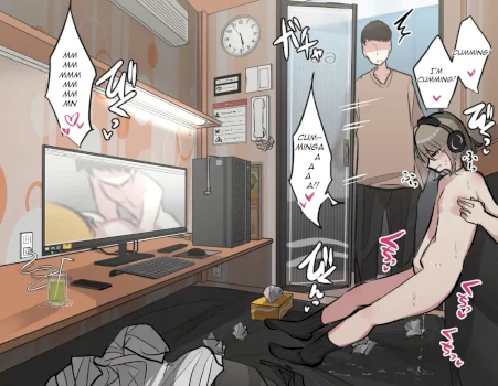 Best Friend-Chan Masturbating in an Internet Cafe